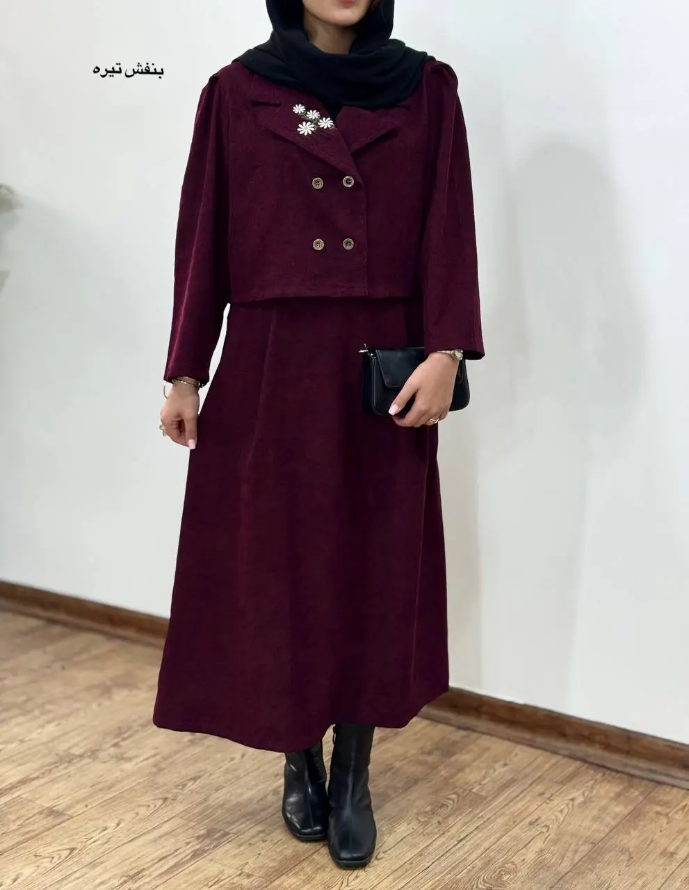 ست کت و دامن گلدوزی سیمین 1